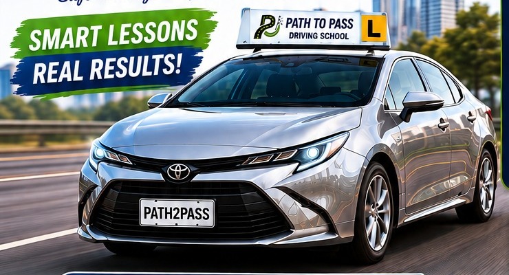Path to Pass Driving School Toyota Corolla dual control car on the road